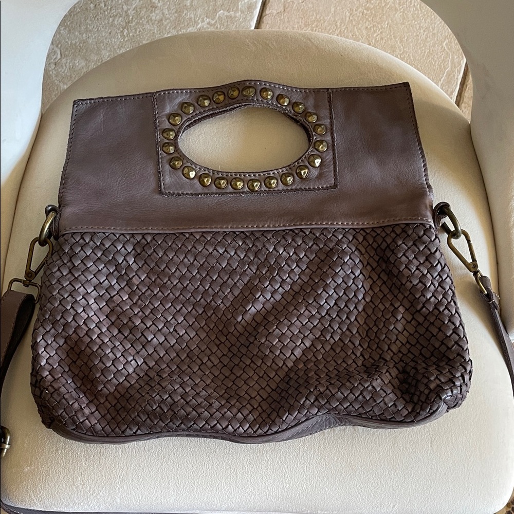 Sundance Brown Woven Shoulder Bag